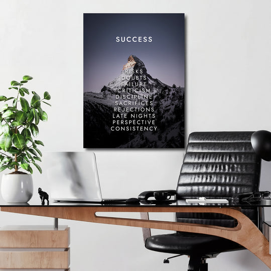 Motivační obraz Success - Matterhorn v kanceláři.