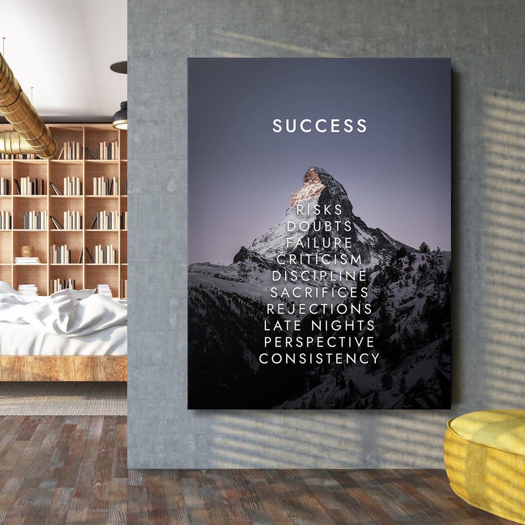 Motivační obraz Success - Matterhorn na velké stěně.