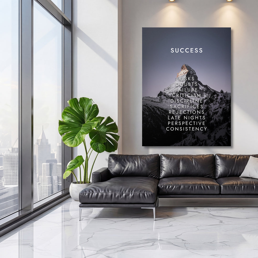 Motivační obraz Success - Matterhorn na velké stěně, třetí pohled.