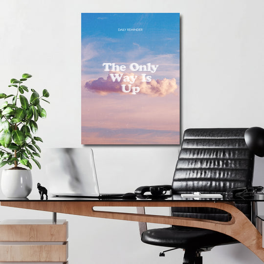 Motivační obraz - The Only Way Is Up v kanceláři.