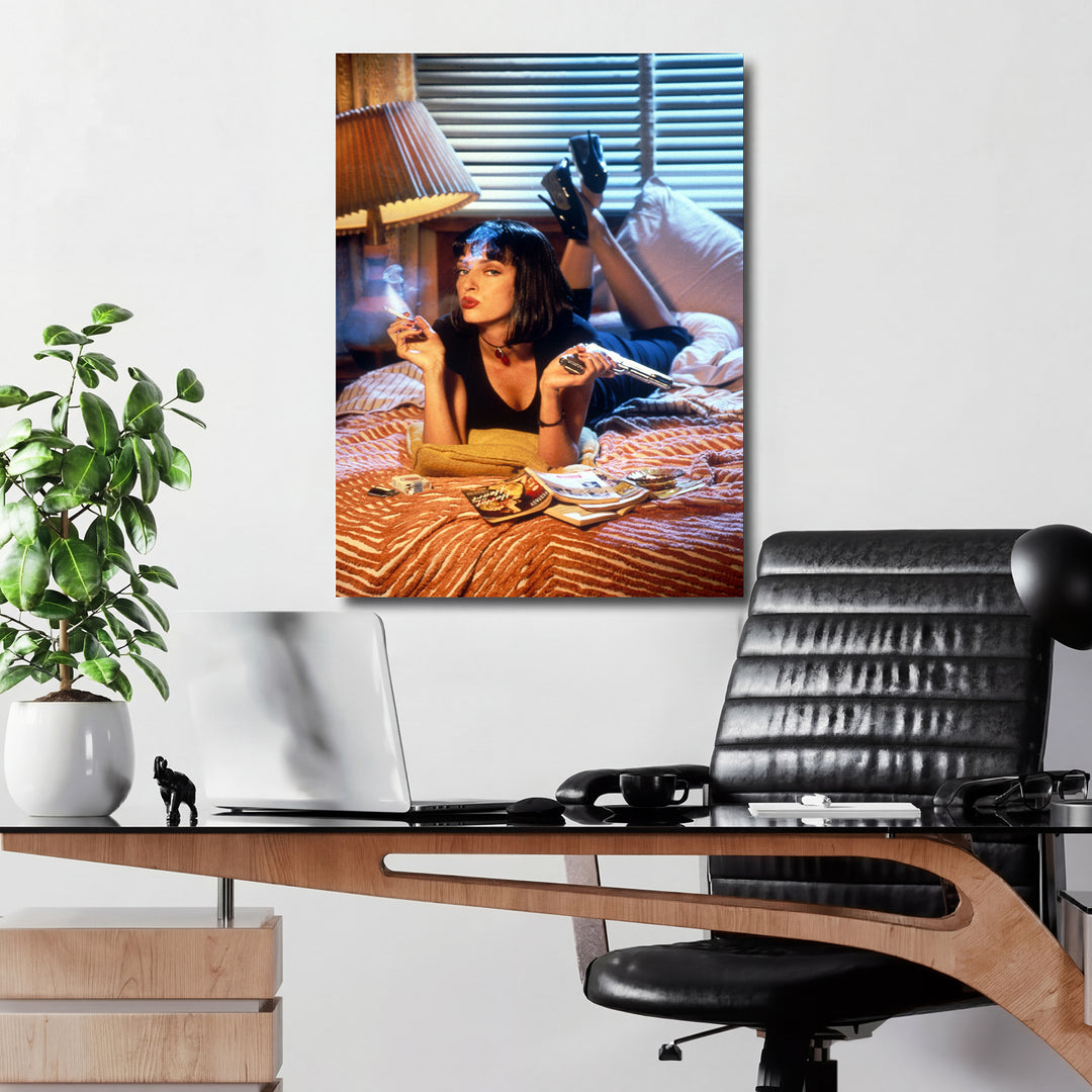 Obraz Pulp Fiction - Mia Wallace v kanceláři.