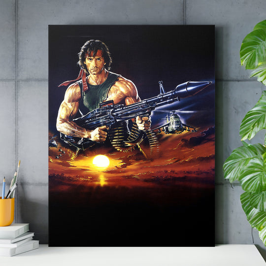 Obraz Rambo II - Oranžový horizont nad pracovním stolem.