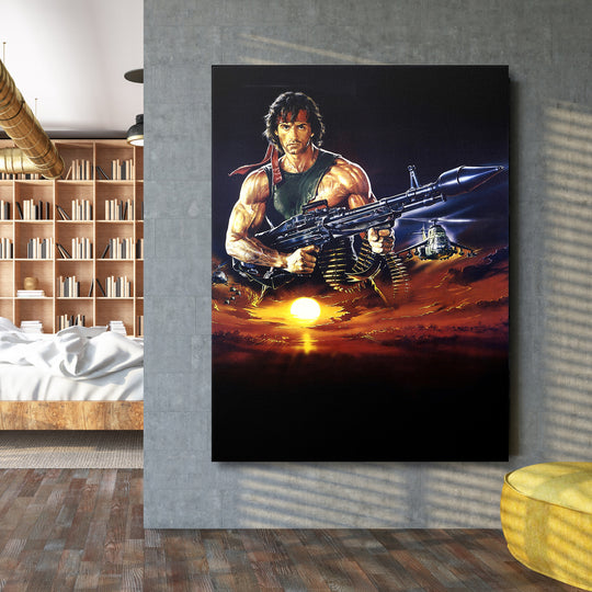Obraz Rambo II - Oranžový horizont na velké stěně.
