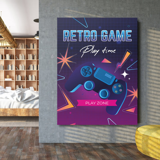 Herní obraz Retro Game - Play Zone na velké stěně.