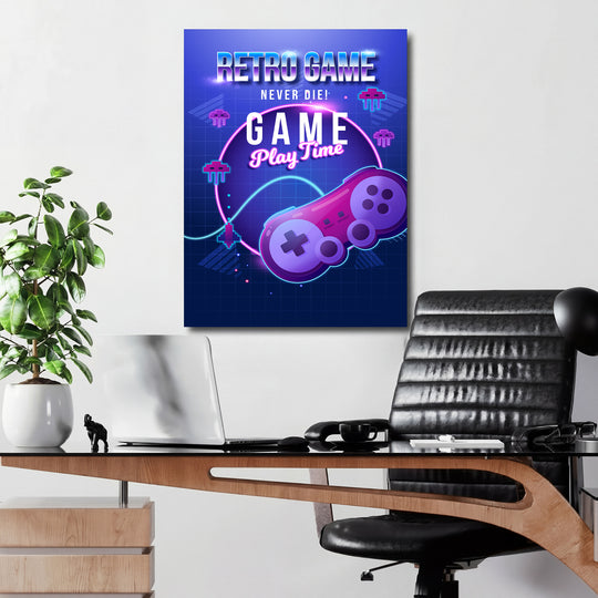 Herní obraz Retro Game - Pixeloví vetřelci v kanceláři.