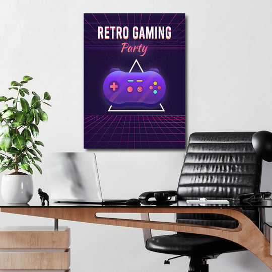 Herní obraz Retro Gaming Party - Gamepad v kanceláři.