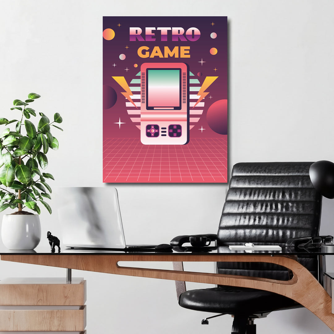 Herní obraz Retro Game - Kapesní konzole v kanceláři.