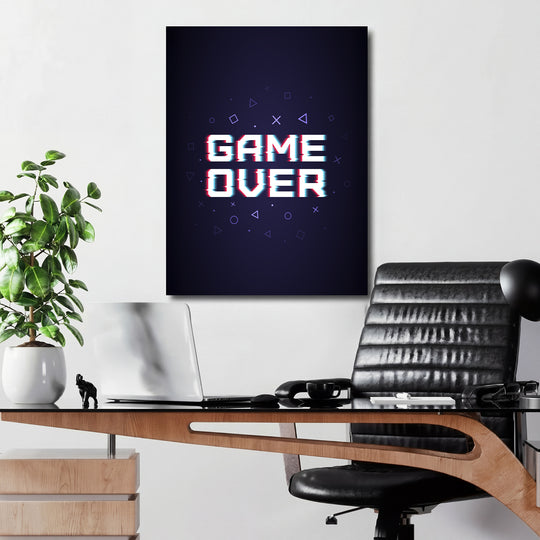 Herní obraz Game Over - Glitch v kanceláři.