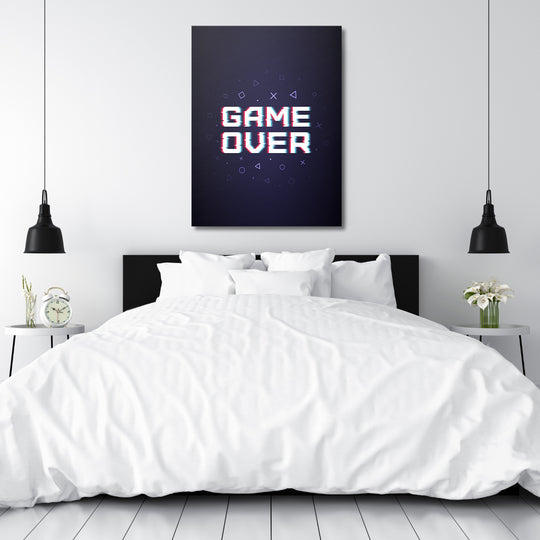 Herní obraz Game Over - Glitch nad postelí.