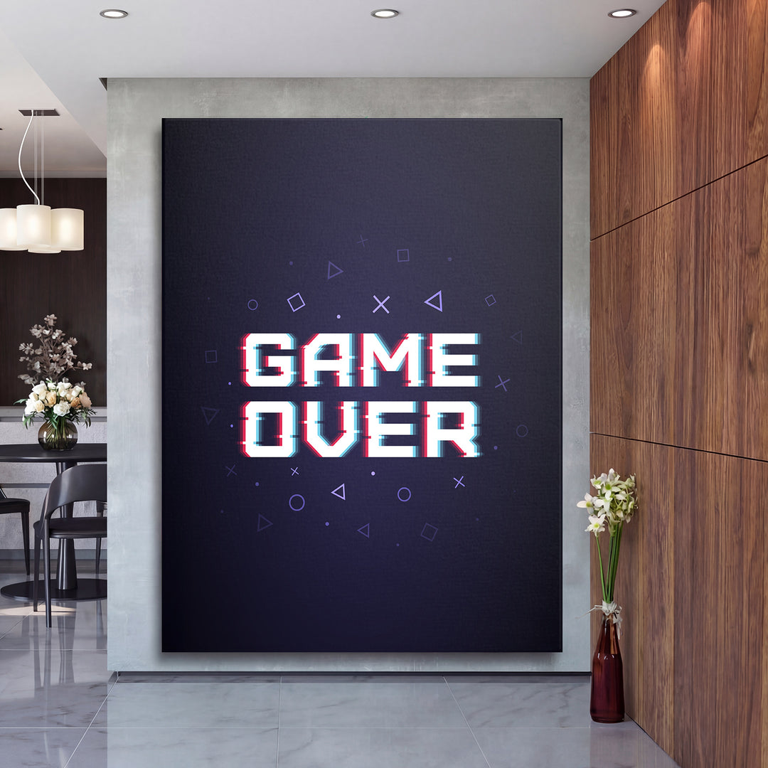 Herní obraz Game Over - Glitch na velké stěně, druhý pohled.