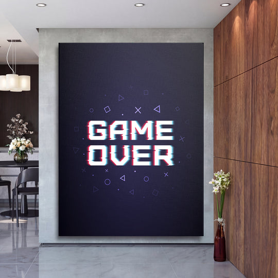 Herní obraz Game Over - Glitch na velké stěně, druhý pohled.