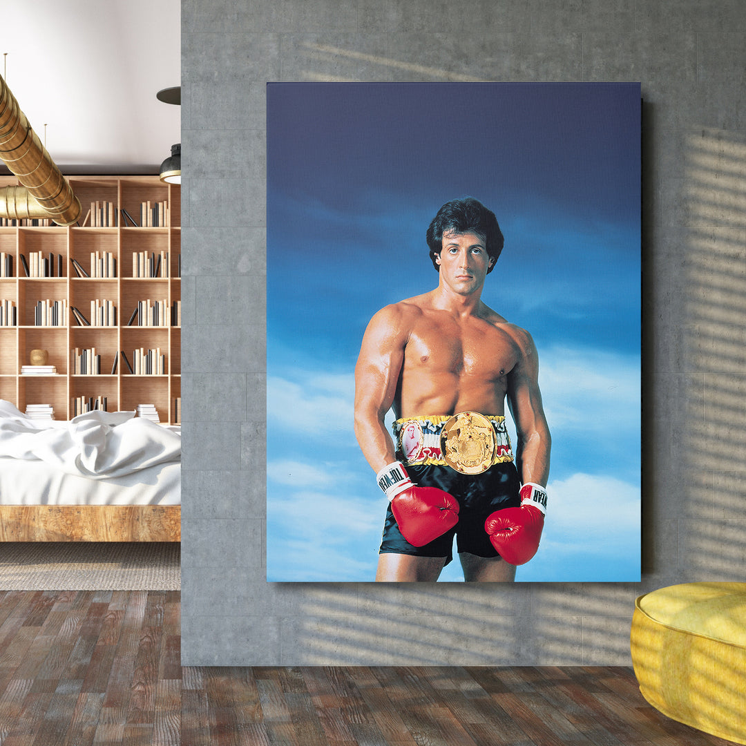 Obraz Rocky - Šampionský pás na velké stěně.