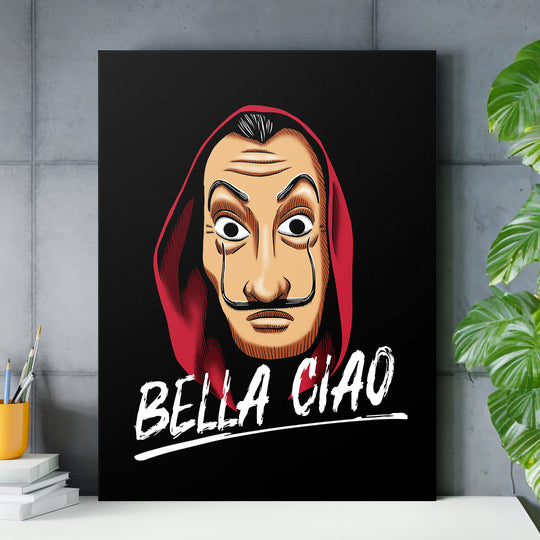 Obraz Papírový dům - Bella Ciao nad pracovním stolem.