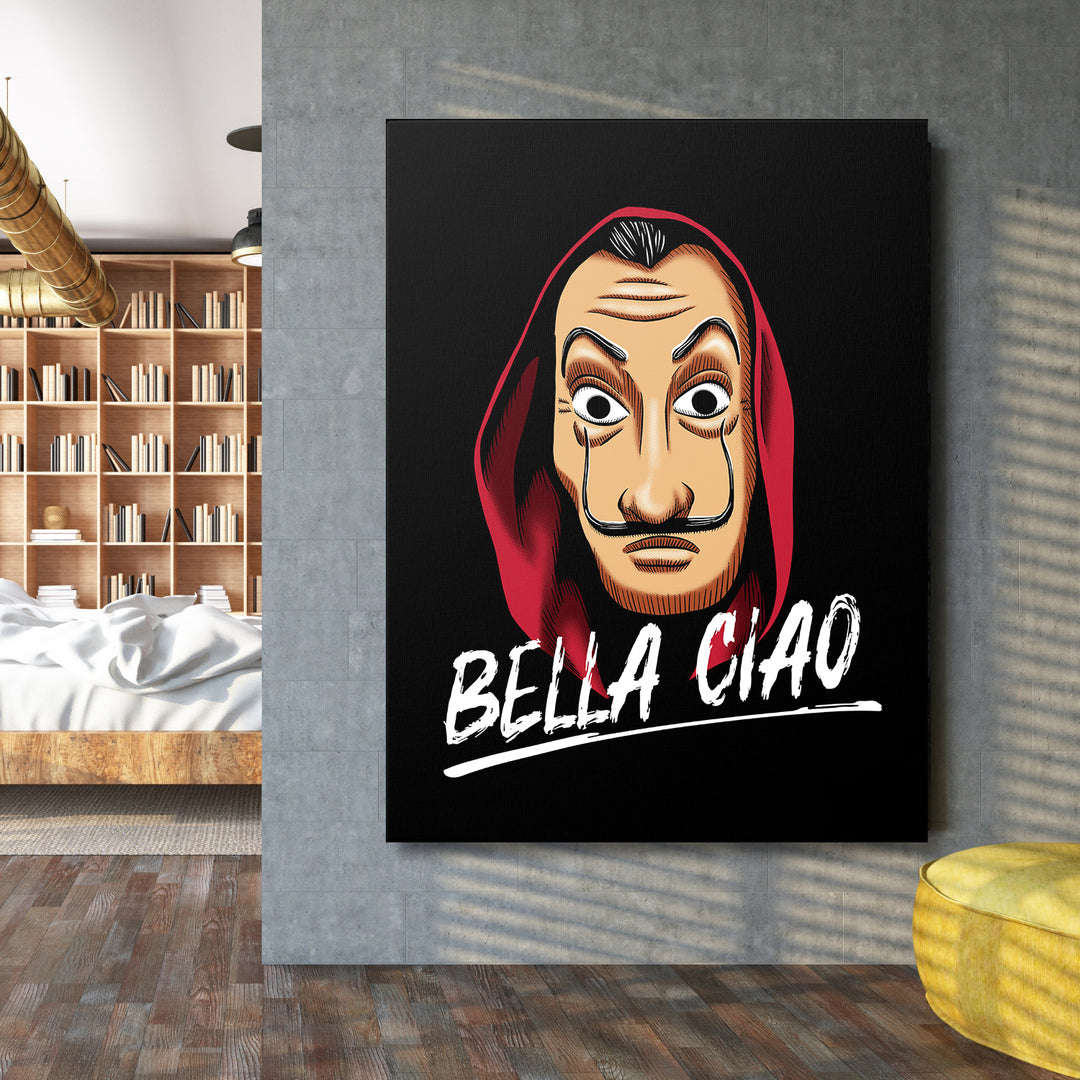 Obraz Papírový dům - Bella Ciao na velké stěně.