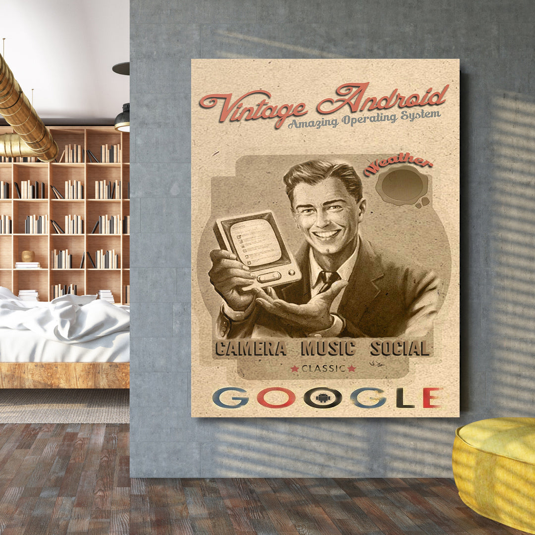 Retro obraz Android - Amazing System na velké stěně.