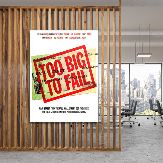Obraz Too Big to Fail - Šek na dřevěné stěně.