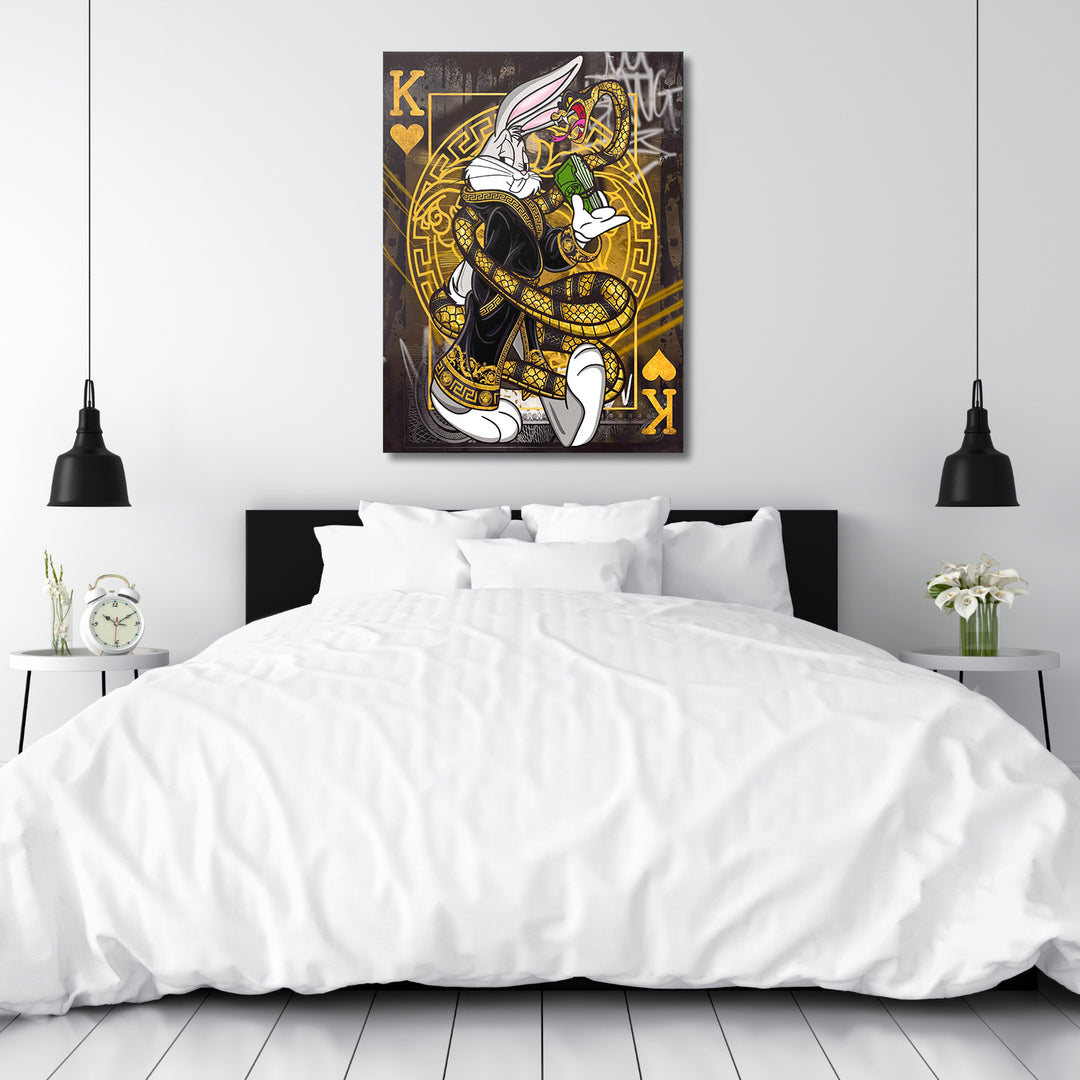 Obraz Bugs Bunny - Srdcový král nad postelí.