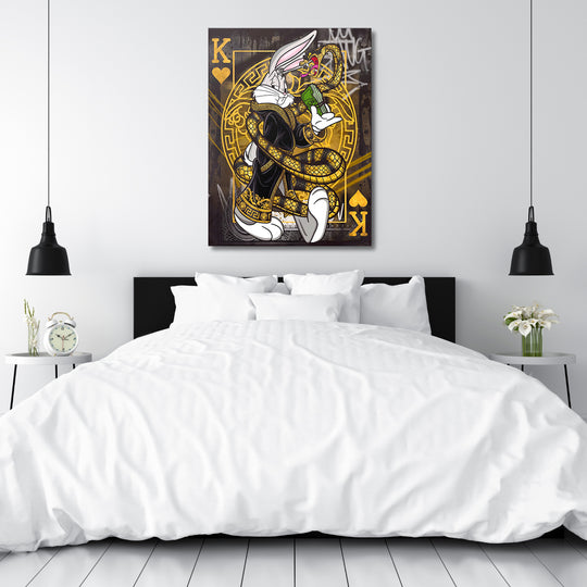 Obraz Bugs Bunny - Srdcový král nad postelí.