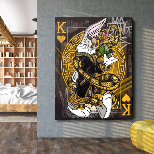 Obraz Bugs Bunny - Srdcový král na velké stěně.