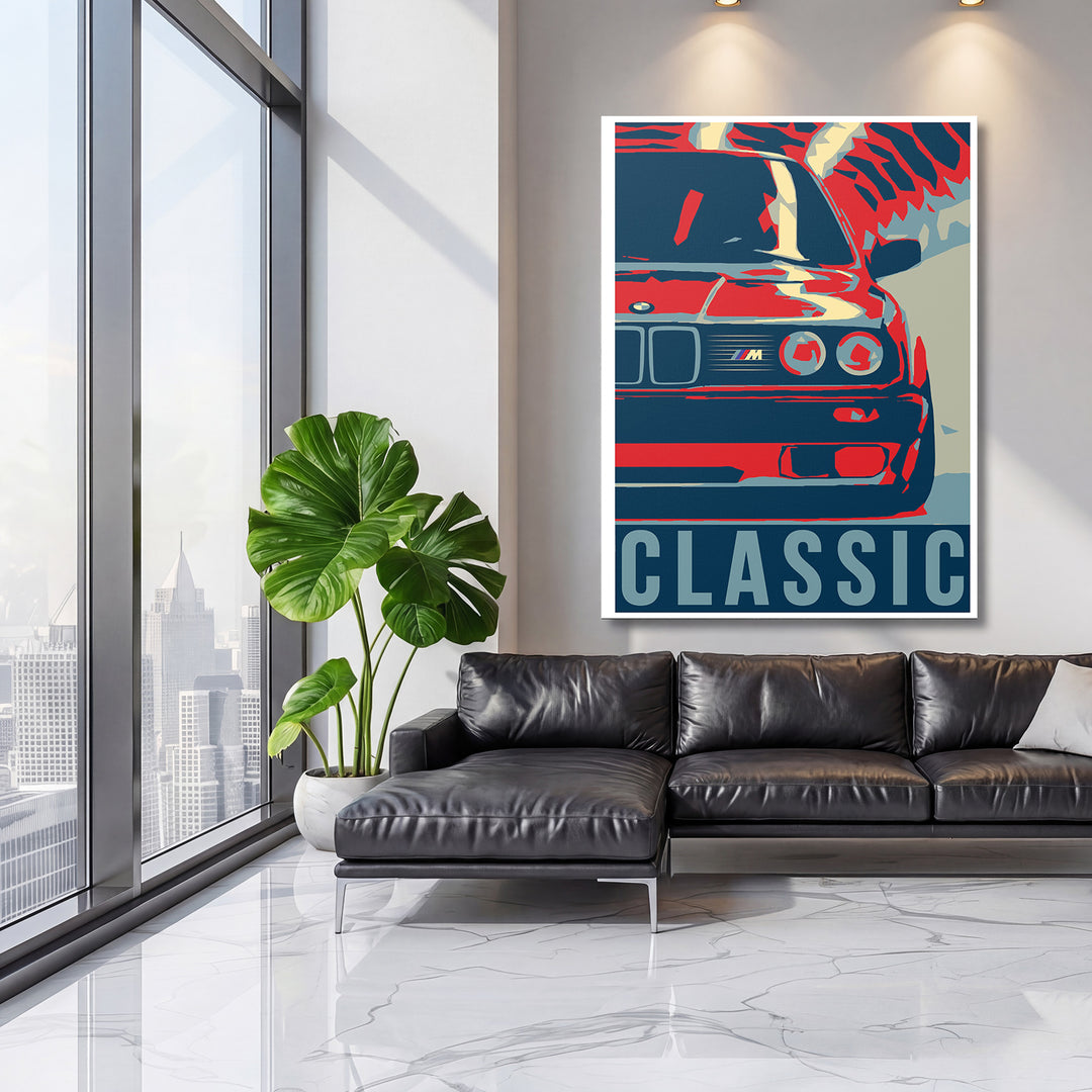 Obraz BMW - Classic na velké stěně, třetí pohled.