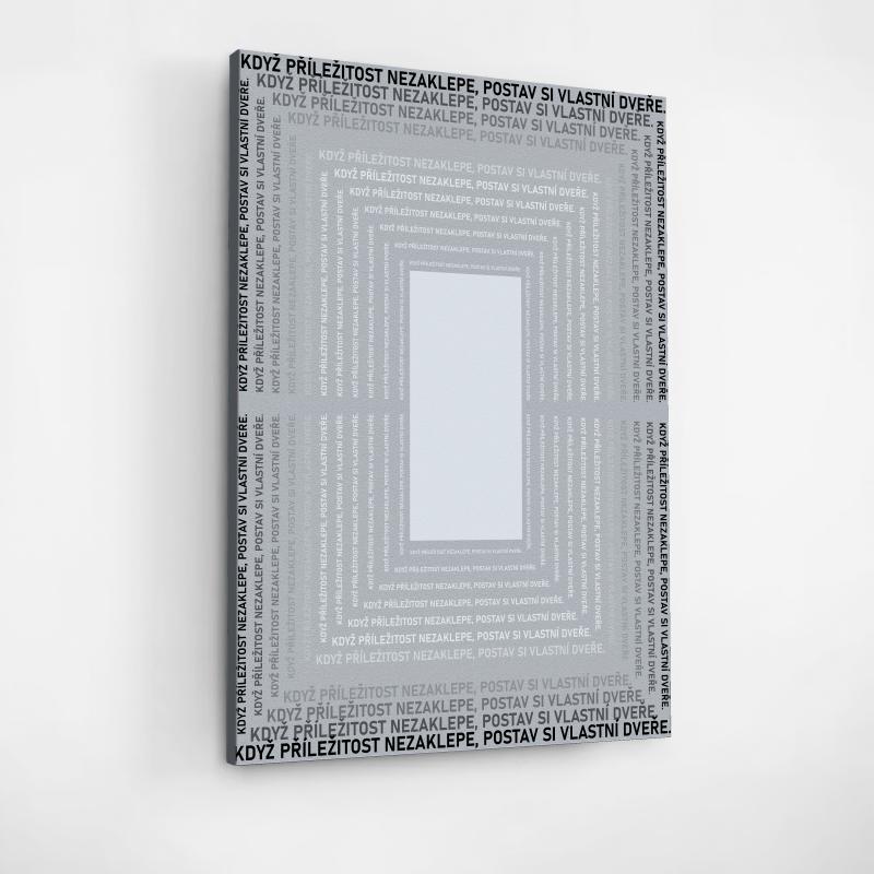 Motivační obraz s citátem "Vlastní dveře"