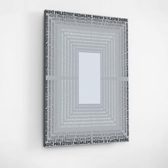 Motivační obraz s citátem "Vlastní dveře"