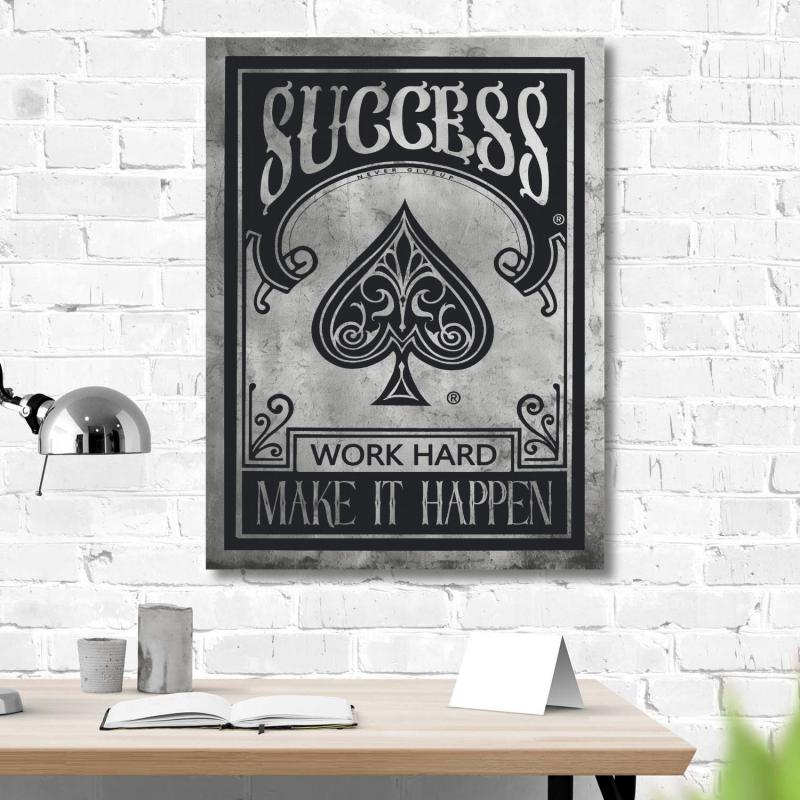 Motivační obraz "Karta - Success" motivace na zeď