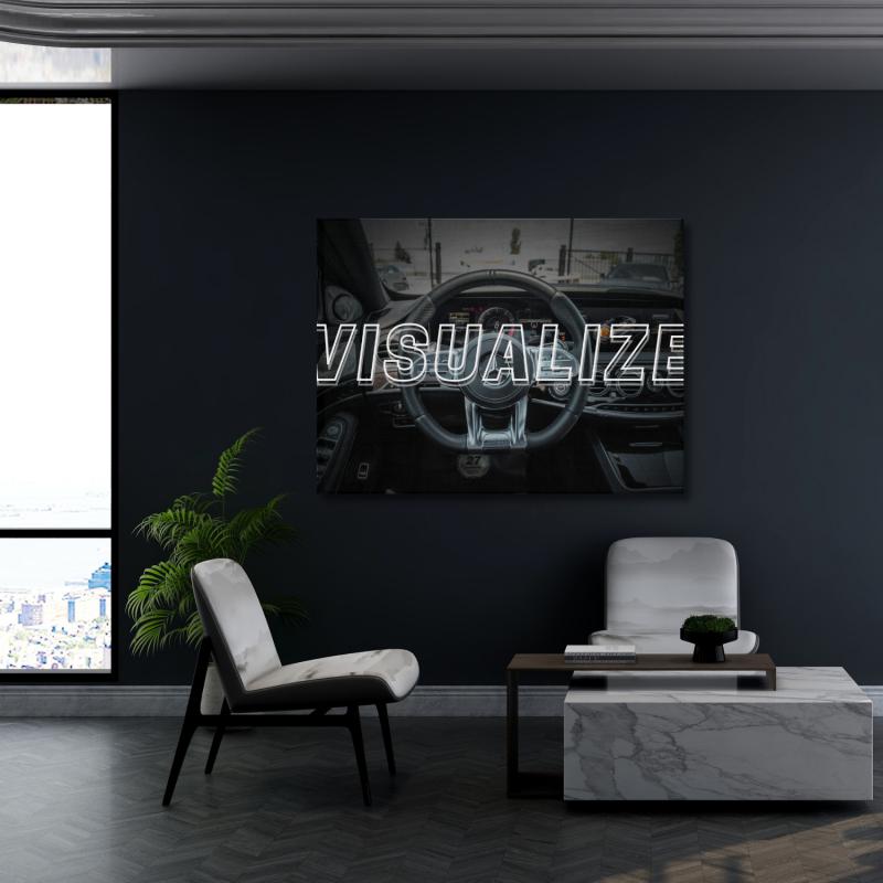 Motivační obraz Mercedes AMG bílý · Vizualizace úspěchu