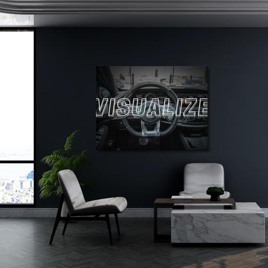 Motivační obraz Mercedes AMG bílý · Vizualizace úspěchu