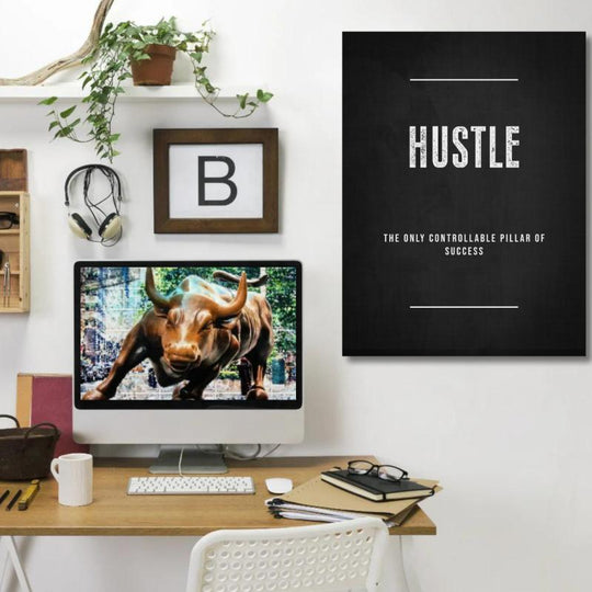 Motivační obraz s citátem · HUSTLE