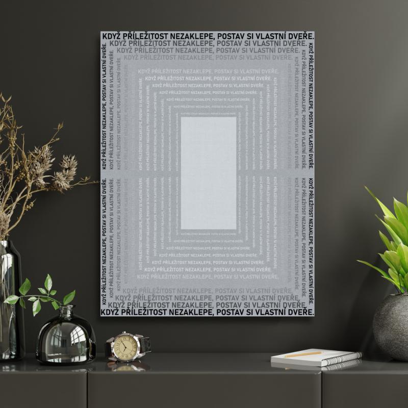 Motivační obraz s citátem "Vlastní dveře"