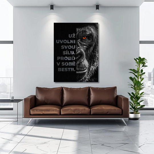 Motivační obraz Gorila s českým citátem
