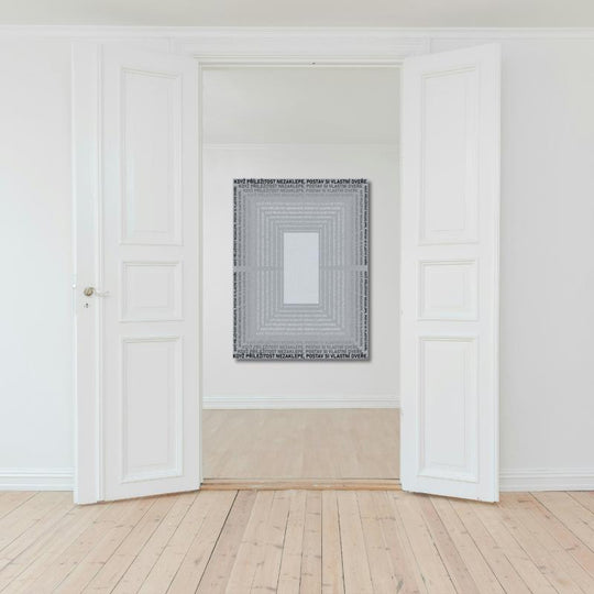 Motivační obraz s citátem "Vlastní dveře"