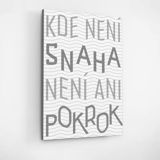 Motivační obraz na plátně "Kde není snaha, není ani pokrok" od Buduj Impérium | Motivační obrazy česky