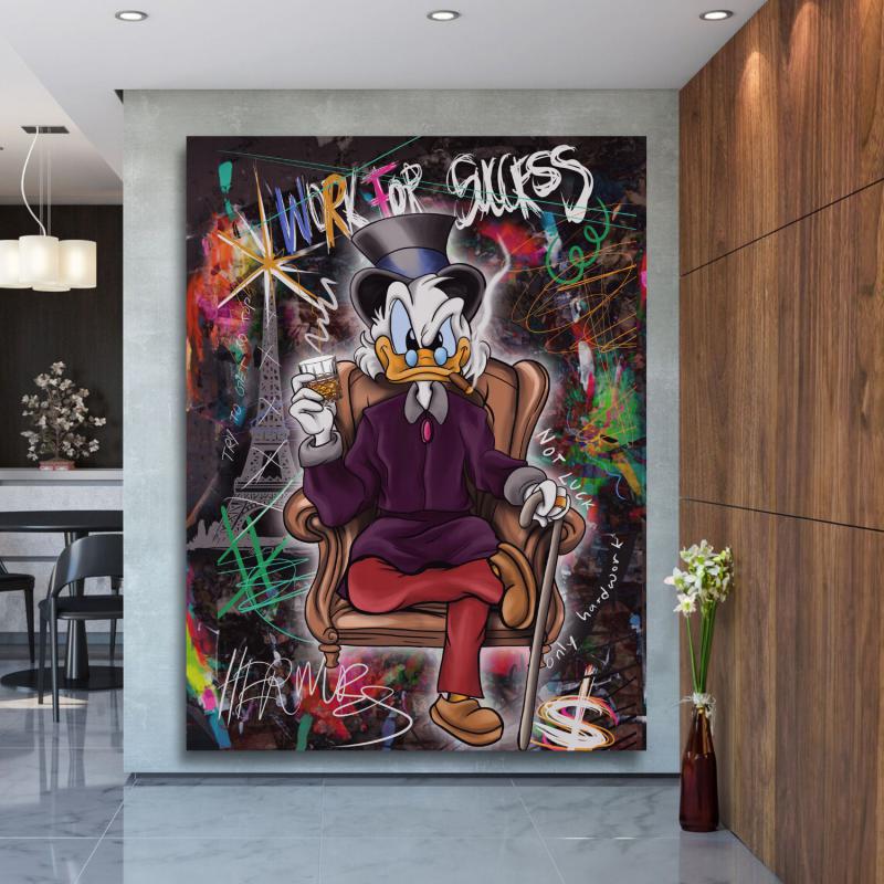 Motivační obraz Kačer Skrblík v křesle