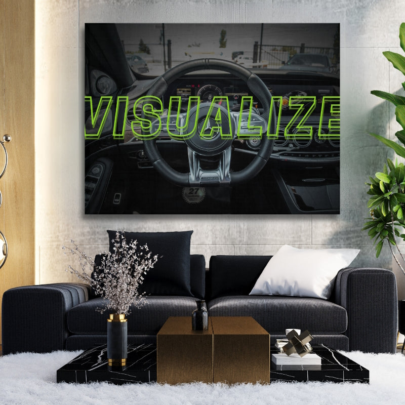 Motivační obraz Mercedes AMG zelený · Vizualizace úspěchu