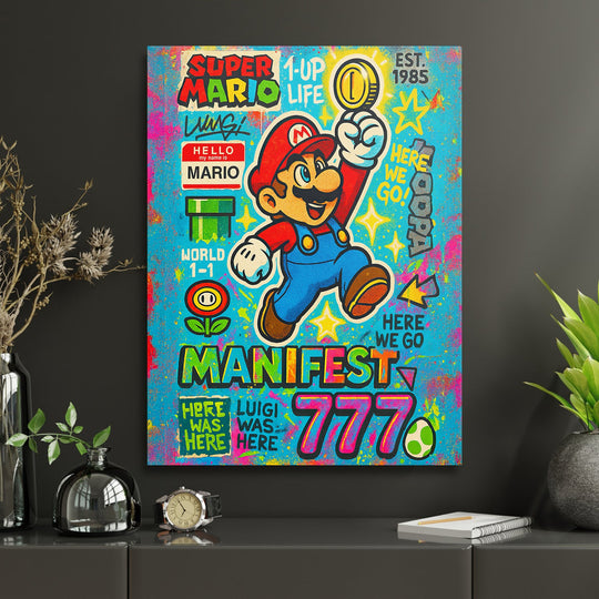Obraz Super Mario v interiérovém mockupu