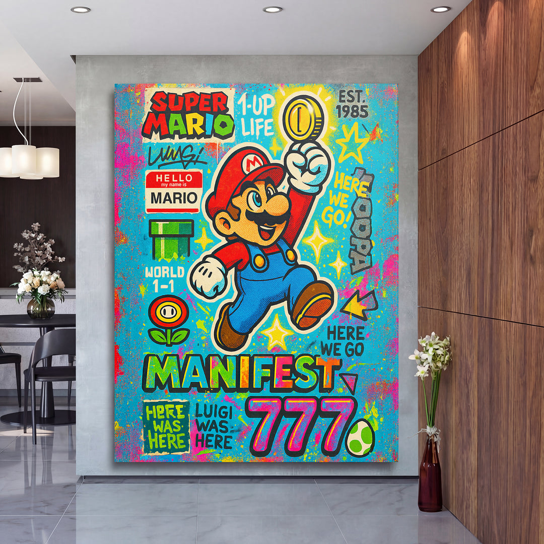 Obraz Super Mario na velké stěně