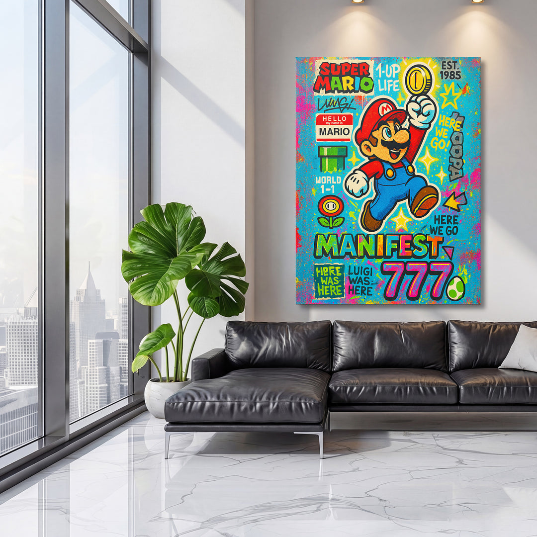 Obraz Super Mario na velké stěně