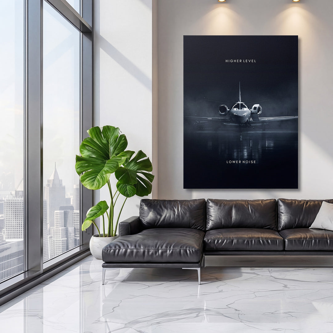 Motivační obraz na zeď do obýváku s luxusním tryskáčem v minimalistickém designu a inspirativním citátem