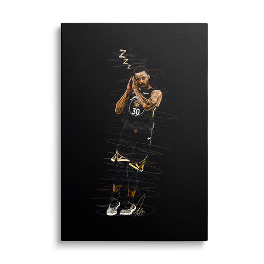 Motivační pop art obraz na plátně: basketbalista v černém dresu číslo 30 zepředu