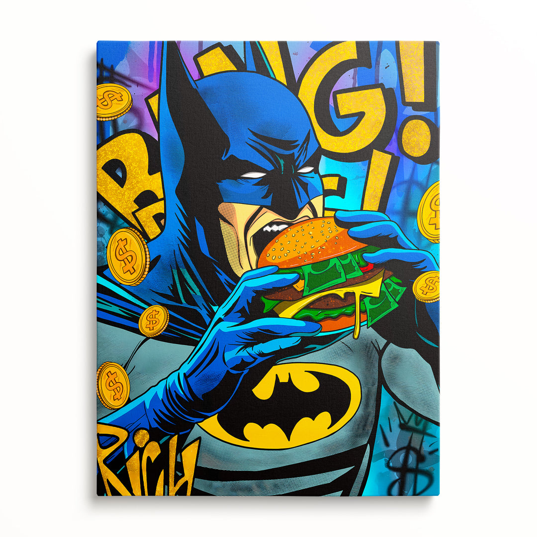 Motivační obraz Batman · Burger Money – pohled zepředu.