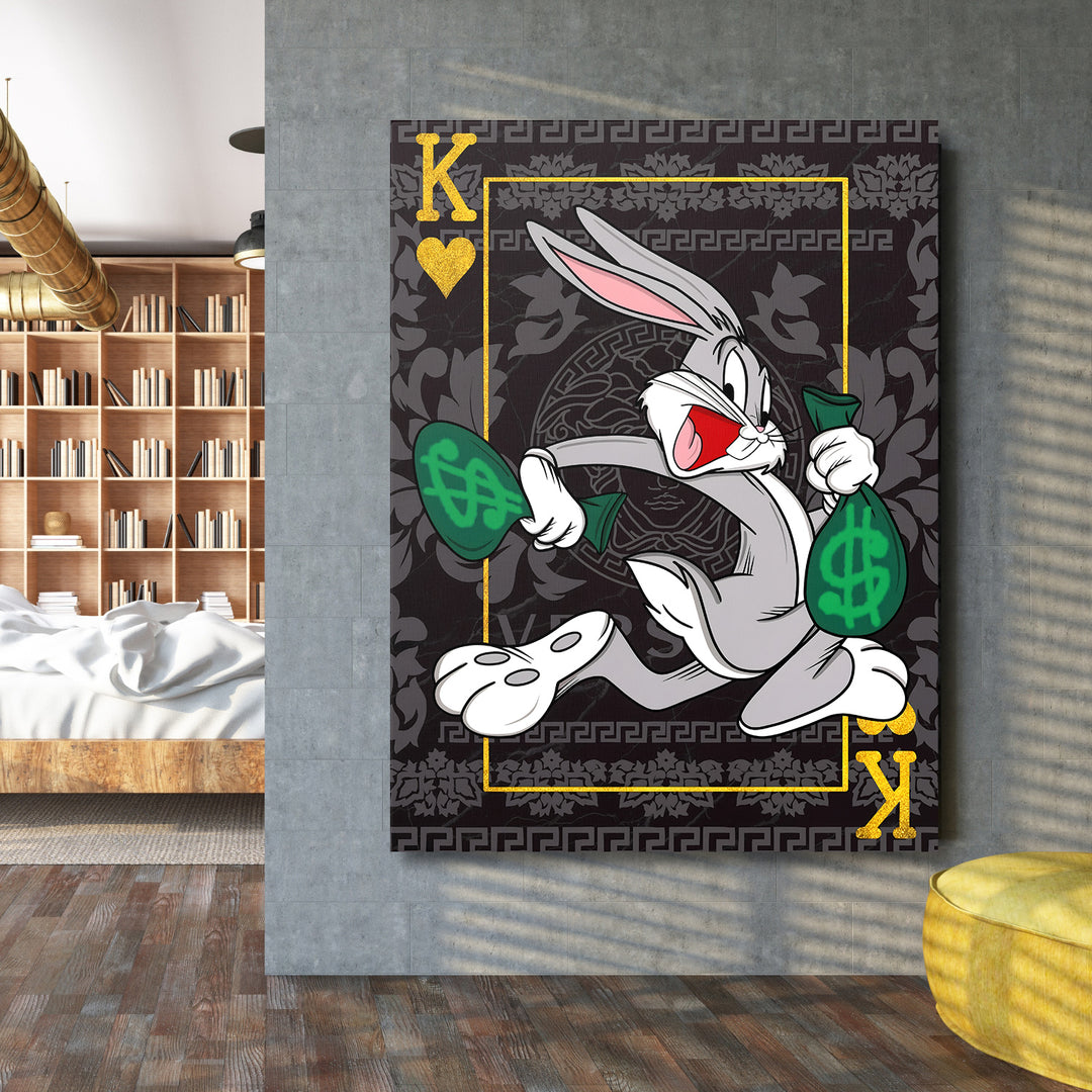 Motivační obraz Bugs Bunny ve stylu luxusního komiksového pop-artu.