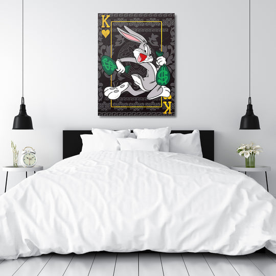 Motivační obraz Bugs Bunny v ložnici.