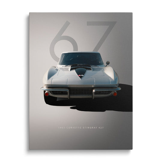Motivační obraz na plátně s luxusním retro sportovním autem zepředu v minimalistickém designu