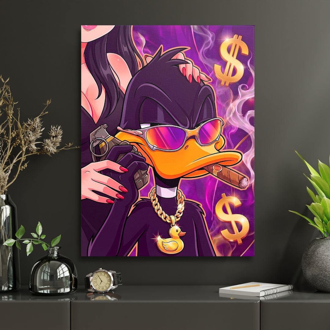 Motivační obraz Daffy Duck · Luxury – ukázka v interiéru.