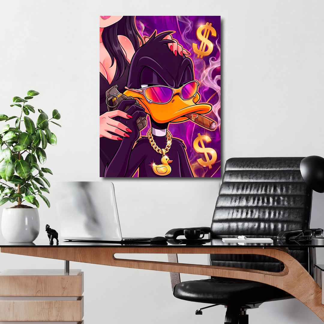 Motivační obraz Daffy Duck · Luxury – ukázka v interiéru.