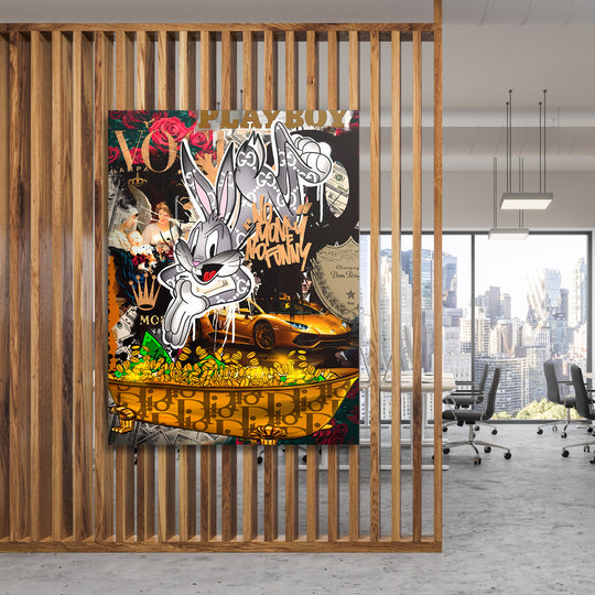 Motivační obraz Daffy Duck · Money Maker – ukázka v interiéru.