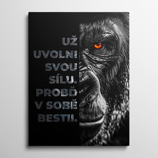 Motivační obraz Gorila s českým citátem