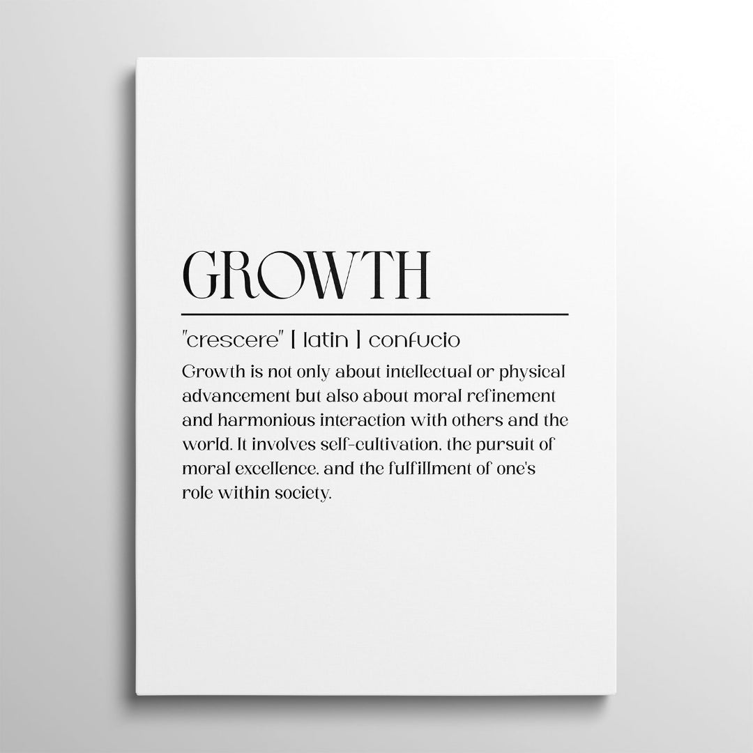 Moderní motivační obraz na plátně s minimalistickým citátem o osobním růstu od Confucia
